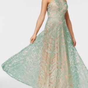 Chic One Shoulder Mint Lace Dress